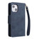iPhone 13 mini Rivet Buckle 9 Cards Three Fold Leather Phone Case  - Blue