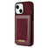 iPhone 13 mini N.BEKUS Vertical Flip Card Slot RFID Phone Case  - Wine Red