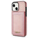 iPhone 13 mini N.BEKUS Vertical Flip Card Slot RFID Phone Case  - Rose Gold