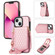 iPhone 13 mini Rhombic Texture RFID Phone Case with Lanyard & Mirror - Rose Gold