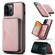 iPhone 13 mini JEEHOOD Magnetic Zipper Horizontal Flip Leather Case with Holder & Card Slot & Wallet  - Pink