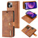 iPhone 13 mini DG.MING Crazy Horse Texture Flip Detachable Magnetic Leather Case with Holder & Card Slots & Wallet  - Brown
