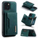 iPhone 13 mini DG.MING M2 Series 3-Fold Card Bag Shockproof Case with Wallet & Holder Function  - Green
