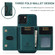 iPhone 13 mini DG.MING M2 Series 3-Fold Card Bag Shockproof Case with Wallet & Holder Function  - Green