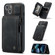 iPhone 13 mini CaseMe C20 Multifunctional PC + TPU Protective Case with Holder & Card Slot & Wallet  - Black