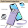 iPhone 13 mini Zipper Card Bag Phone Case with Dual Lanyard - Purple