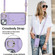 iPhone 13 mini Zipper Card Bag Phone Case with Dual Lanyard - Purple