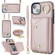 iPhone 13 mini Zipper Card Bag Phone Case with Dual Lanyard - Rose Gold