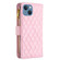 iPhone 13 mini Diamond Lattice Zipper Wallet Leather Flip Phone Case  - Pink