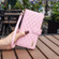 iPhone 13 mini Diamond Lattice Zipper Wallet Leather Flip Phone Case  - Pink