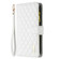 iPhone 13 mini Diamond Lattice Zipper Wallet Leather Flip Phone Case  - White