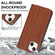 iPhone 13 mini Rhombic MagSafe RFID Anti-Theft Wallet Leather Phone Case - Brown
