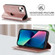 iPhone 13 mini Rhombic MagSafe RFID Anti-Theft Wallet Leather Phone Case - Rose Gold
