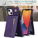 iPhone 13 mini Cross-body Zipper Square Phone Case with Holder  - Purple