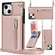 iPhone 13 mini Cross-body Zipper Square Phone Case with Holder  - Rose Gold