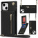 iPhone 13 mini Cross-body Zipper Square Phone Case with Holder  - Black
