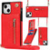 iPhone 13 mini Cross-body Zipper Square Phone Case with Holder  - Red