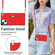 iPhone 13 mini Cross-body Zipper Square Phone Case with Holder  - Red