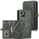 iPhone 13 mini Strong Magnetic Detachable Horizontal Flip Leather Case with Card Slots & Wallet  iPhone 13 Mini - Green