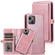 iPhone 13 mini Strong Magnetic Detachable Horizontal Flip Leather Case with Card Slots & Wallet  iPhone 13 Mini - Rose Gold