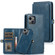 iPhone 13 mini Strong Magnetic Detachable Horizontal Flip Leather Case with Card Slots & Wallet  iPhone 13 Mini - Blue