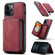 iPhone 13 mini JEEHOOD Magnetic Zipper Horizontal Flip Leather Case with Holder & Card Slot & Wallet  - Red