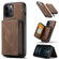iPhone 13 mini JEEHOOD Magnetic Zipper Horizontal Flip Leather Case with Holder & Card Slot & Wallet  - Brown