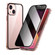 iPhone 13 mini Anti-peeping Magnetic Metal Frame Double-sided Tempered Glass Phone Case  - Pink