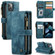 iPhone 13 mini CaseMe-C30 PU + TPU Multifunctional Horizontal Flip Leather Case with Holder & Card Slot & Wallet & Zipper Pocket  - Blue