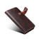 iPhone 13 mini Denior Oil Wax Cowhide DK Magnetic Button Leather Phone Case - Dark Red