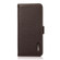 iPhone 13 mini KHAZNEH Side-Magnetic Litchi Genuine Leather RFID Case  - Brown
