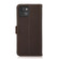 iPhone 13 mini KHAZNEH Side-Magnetic Litchi Genuine Leather RFID Case  - Brown