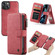 iPhone 13 mini CaseMe 007 Multifunctional Detachable Billfold Phone Leather Case  - Red