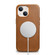 iPhone 13 mini ICARER Oil Wax Texture MagSafe Magnetic Three-coverage Cowhide Phone Case  - Brown