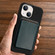 iPhone 13 mini ICARER Oil Wax Texture MagSafe Magnetic Three-coverage Cowhide Phone Case  - Black