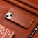 iPhone 13 mini ICARER First Layer Cowhide Horizontal Flip Phone Case  - Brown
