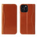 iPhone 13 mini Genuine Leather Horizontal Flip Leather Case with Holder & Card Slots & Wallet  - Brown
