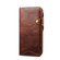 iPhone 13 mini Denior Oil Wax Cowhide Magnetic Button Genuine Leather Case - Brown