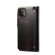 iPhone 13 mini Denior Oil Wax Cowhide Magnetic Button Genuine Leather Case - Black