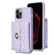 iPhone 12 / 12 Pro Horizontal Metal Buckle Wallet Rhombic Leather Phone Case - Purple