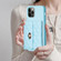 iPhone 12 / 12 Pro Horizontal Metal Buckle Wallet Rhombic Leather Phone Case - Blue