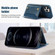 iPhone 12 Pro Three-fold RFID Leather Phone Case with Lanyard - Blue