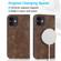 iPhone 12 Wireless Charging Magsafe Leather Phone Case - Coffe