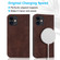 iPhone 12 Wireless Charging Magsafe Leather Phone Case - Brown