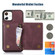 iPhone 12 Three-fold RFID Leather Phone Case with Lanyard - Red