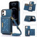 iPhone 12 Three-fold RFID Leather Phone Case with Lanyard - Blue