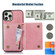 iPhone 12 Pro Three-fold RFID Leather Phone Case with Lanyard - Rose Gold