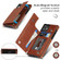 iPhone 12 / 12 Pro Cross-body Square Double Buckle Flip Card Bag TPU+PU Case with Card Slots & Wallet & Photo & Strap - Brown