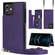 iPhone 12 / 12 Pro Cross-body Square Double Buckle Flip Card Bag TPU+PU Case with Card Slots & Wallet & Photo & Strap - Purple