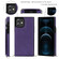 iPhone 12 / 12 Pro Cross-body Square Double Buckle Flip Card Bag TPU+PU Case with Card Slots & Wallet & Photo & Strap - Purple